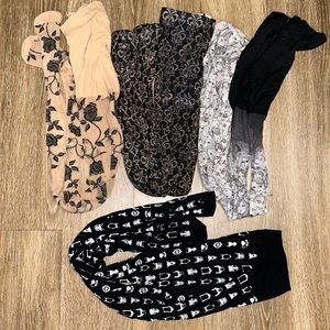 4 Pairs of Cute Fun Stockings Women’s Size Small Gothic Chic Halloween Arty